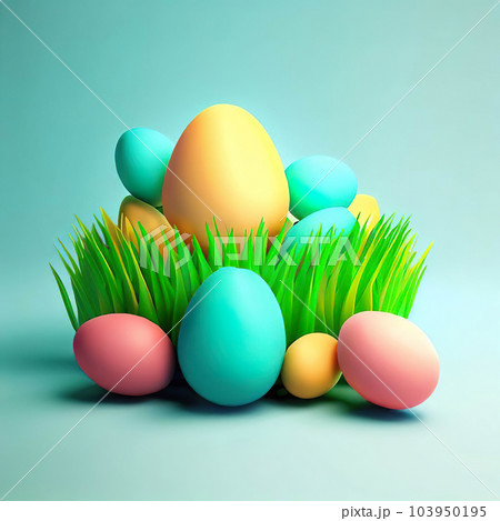 Easter theme filled with eggs  103950195