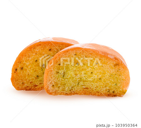garlic bread isolated on white background ;Herb for health in food . garlic bread isolated on white background ;Herb for health in food . 103950364