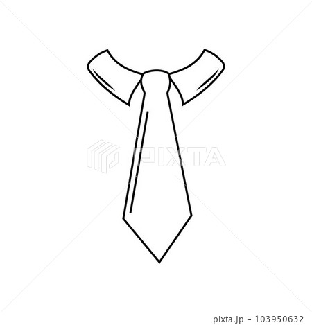 Business Tie Icon. Black Stencil Design. Vector Illustration. 103950632