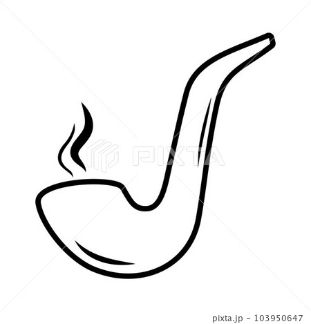 vector of the icon of the men's leisure line with a smoking pipe. men's signboard for relaxing with a smoking pipe. isolated contour symbol black illustration stencil vector of the icon of the men's leisure line with a smoking pipe. men's signboard for relaxing with a smoking pipe. isolated contour symbol black illustration stencil 103950647