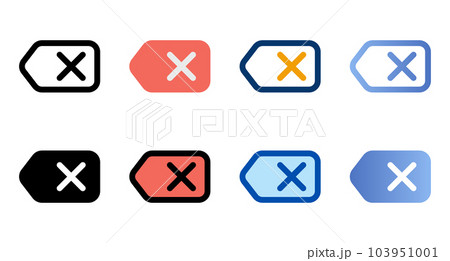 Backspace icons in different style. Backspace icons. Different style icons set. Vector illustration 103951001