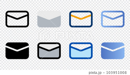 Email icons in different style. Email icons. Different style icons set. Vector illustration 103951008