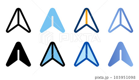 Navigation icons in different style. Navigation icons. Different style icons set. Vector illustration 103951098