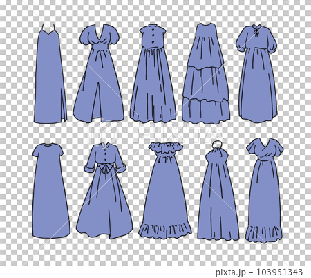 藍色連衣裙插圖集 藍色連衣裙插圖集 103951343