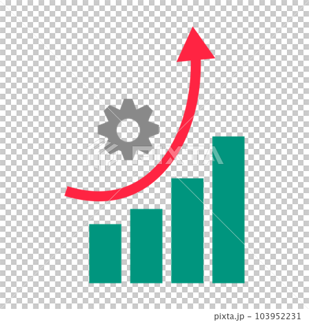 歯車と上昇する棒グラフのアイコン。ベクター。 歯車と上昇する棒グラフのアイコン。ベクター。 103952231