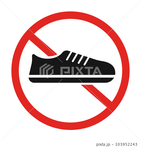 土足禁止。靴と禁止マーク。ベクター。 土足禁止。靴と禁止マーク。ベクター。 103952243