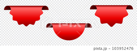 Sale and new label collection set. Red ribbons banner. Glossy silky ribbon. Set of ribbon. Shopping tags. Sale icons. Vector illustration 103952476