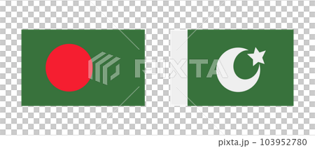 孟加拉國國旗和巴基斯坦國旗。伊斯蘭國家。向量。 103952780