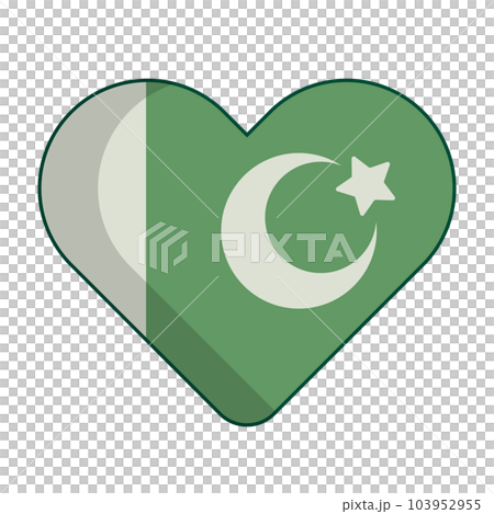 Heart shaped Pakistan flag icon. Pakistani patriotism. vector. 103952955