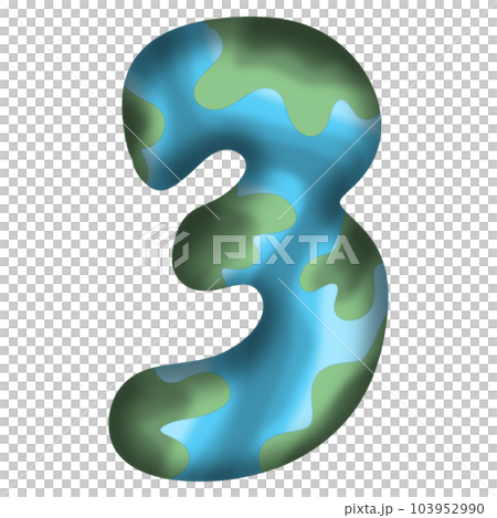 Numbers with earth pattern Numbers with earth pattern 103952990