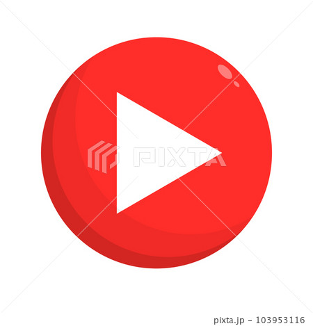 フラットデザインの動画再生ボタン。音声再生。ベクター。 フラットデザインの動画再生ボタン。音声再生。ベクター。 103953116