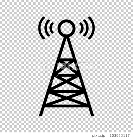 無線通信の電波塔アイコン。ベクター。のイラスト素材 [103953117] - PIXTA