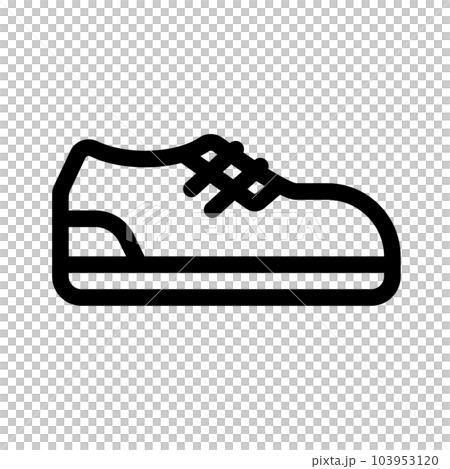 Simple shoe icon with laces. sneakers. vector. Simple shoe icon with laces. sneakers. vector. 103953120