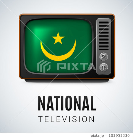 Round glossy icon of Mauritania 103953330