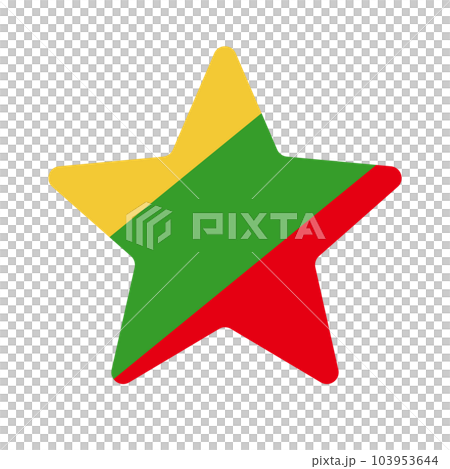 Star shaped Myanmar flag icon. vector. Star shaped Myanmar flag icon. vector. 103953644