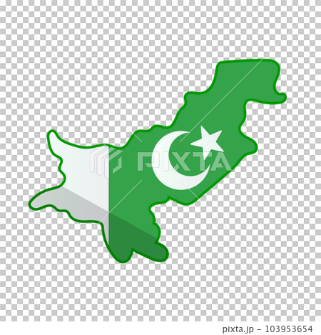 Pakistan map with Pakistan flag design. vector. 103953654