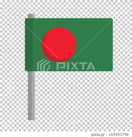 Bangladesh flag icon with pole. vector. 103953796