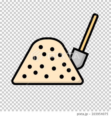 平面設計沙子和鏟子。向量。 103954075