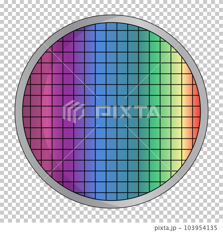 Modern silicon wafer icon. Materials for semiconductor manufacturing. vector. Modern silicon wafer icon. Materials for semiconductor manufacturing. vector. 103954135
