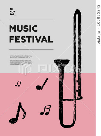 Sackbut. Music festival poster. Wind musical...のイラスト素材 [103955845] - PIXTA