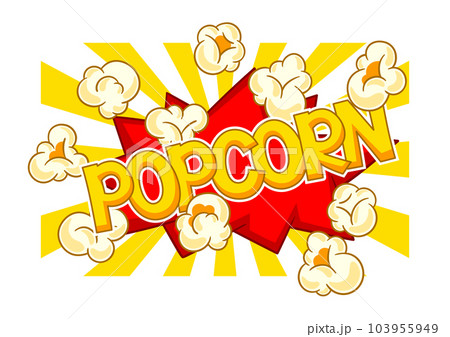 Background with popcorn. Image of snack food in cartoon style. 103955949