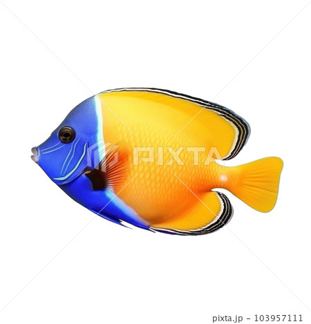 Red sea clown tang fish isolated on white. Illustration AI Generative 103957111