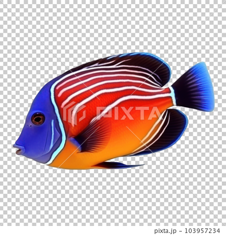 Red sea clown tang fish isolated on white. Illustration AI Generative 103957234