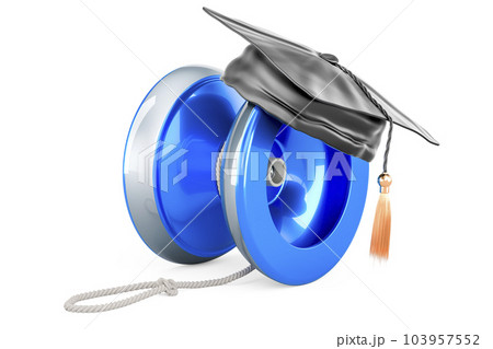 Yo-yo with education hat, 3D rendering Yo-yo with education hat, 3D rendering 103957552