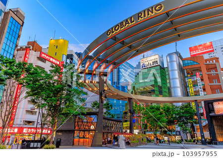 東京　豊島区　池袋西口の都市風景　池袋西口公園 103957955