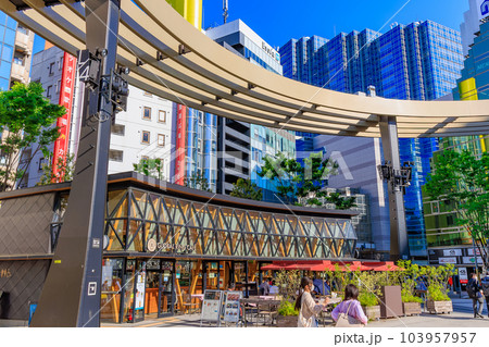 東京　豊島区　池袋西口の都市風景　池袋西口公園 103957957