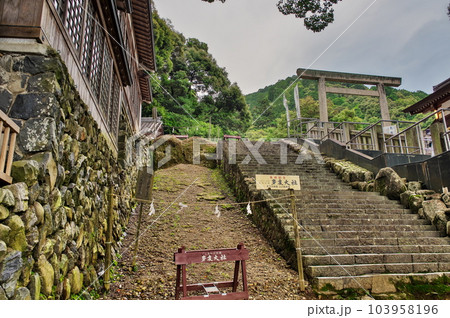 多度大社　上げ坂：三重県桑名市多度町 103958196