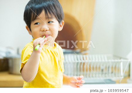 歯磨きをする男の子 103959547