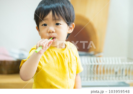 歯磨きをする男の子 103959548