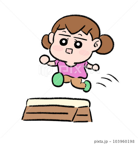 跳び箱ジャンプ　女の子 103960198