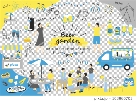 人們享受啤酒花園 103960703