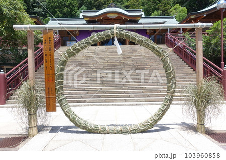 大祓の風習神事　茅の輪くぐり 103960858