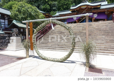 大祓の風習神事 茅の輪くぐり 大祓の風習神事 茅の輪くぐり 103960860