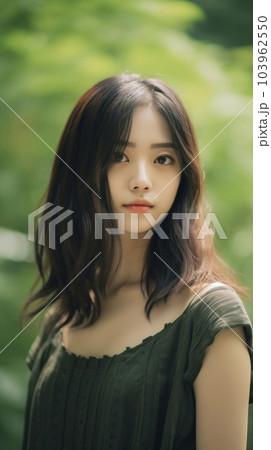 新緑の公園でのポートレート 若い女性(Generative AI) 新緑の公園でのポートレート 若い女性(Generative AI) 103962550