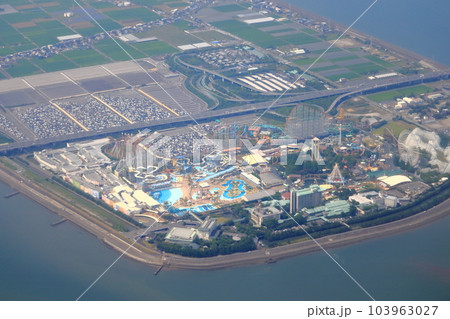 長島スパーランド、伊勢湾岸自動車道 長島IC･PA上空 103963027