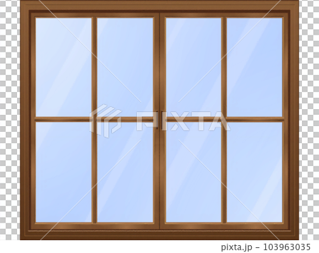 Retro Double Windows Western-style retro double-door window B Brown... - Stock Illustration ...
