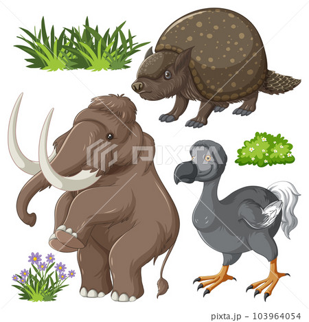 Set of various extinct animals Set of various extinct animals 103964054