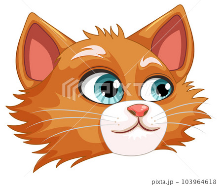 Cute orange cat cartoon isolated 103964618