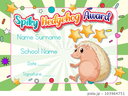 Certificate for kids template with customizable design with playful fonts 103964751