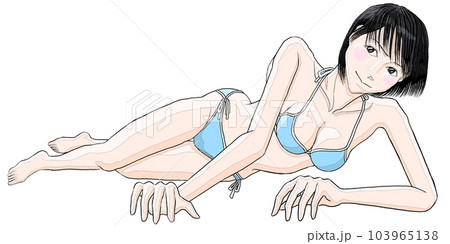 床に水着で寝そべる女の子42 床に水着で寝そべる女の子42 103965138