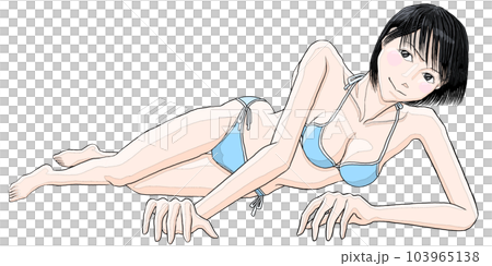 床に水着で寝そべる女の子42 床に水着で寝そべる女の子42 103965138