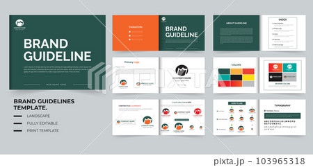 Brand guideline or brand identity guidelines layout 103965318
