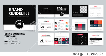 Brand Guidelines template or Brand manual template design Brand Guidelines template or Brand manual template design 103965323