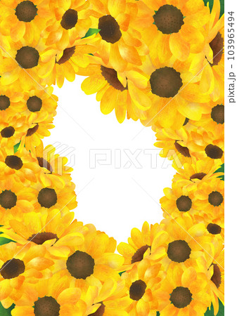 向日葵畑横フレーム 103965494
