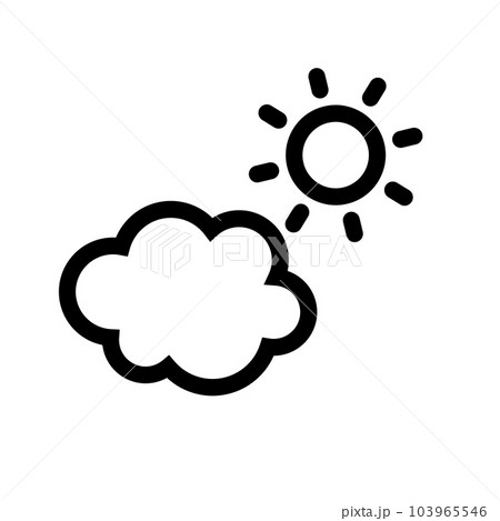 sun and cloud outline