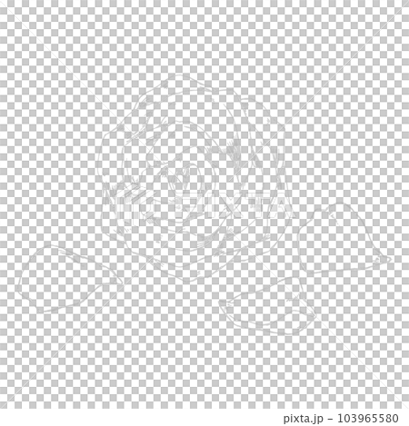 玫瑰花朵和花瓣（單品）/銀箔線描 103965580